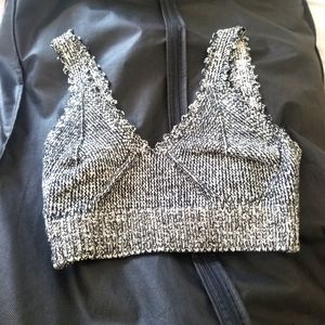 NWOT Skylar Madison Crochet Crop Top Black